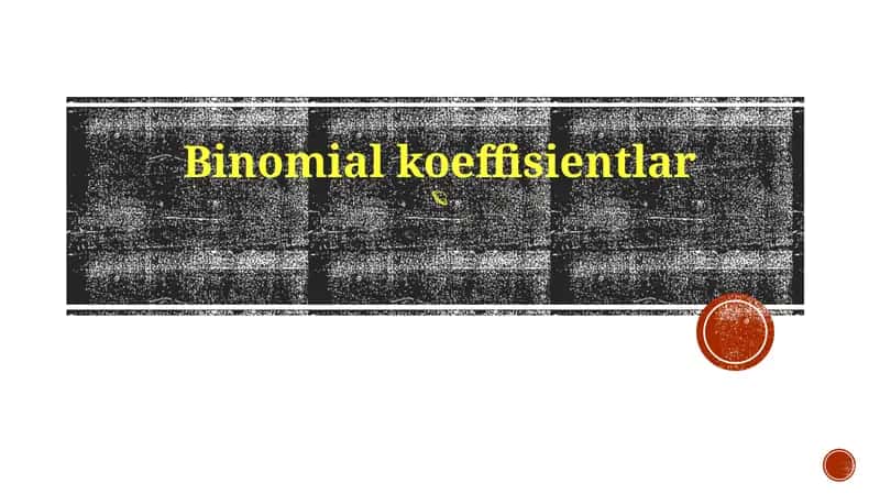 Binomial koeffisientlar 1