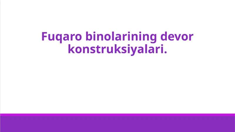 Fuqaro binolarining devor konstruksiyalari 1