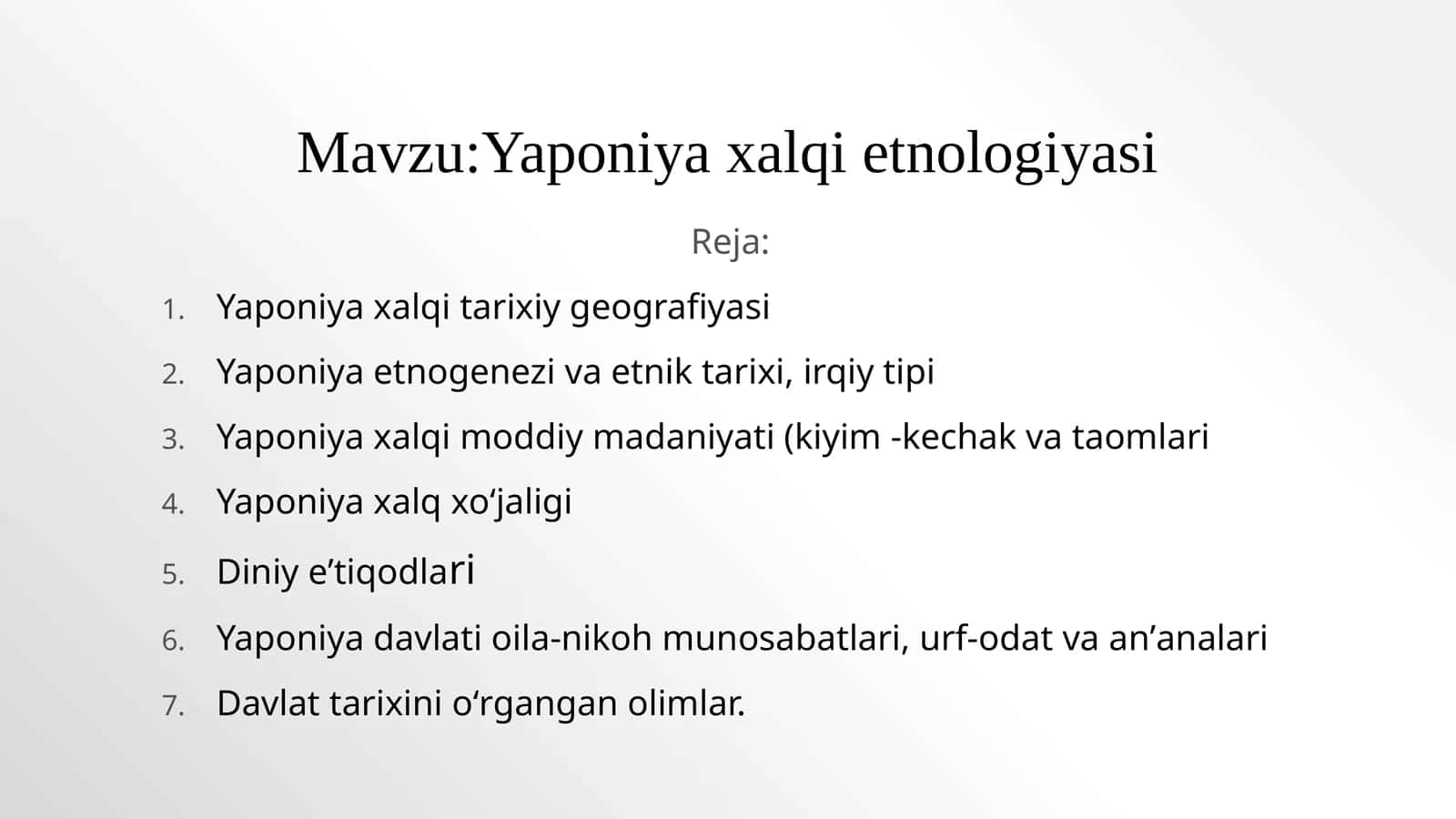 Yaponiya xalqi etnologiyasi 1