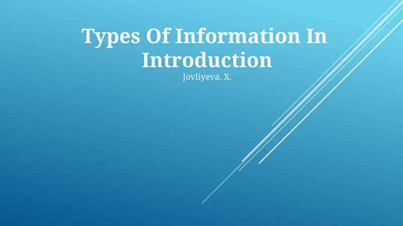 Types Of Information In Introduction 1