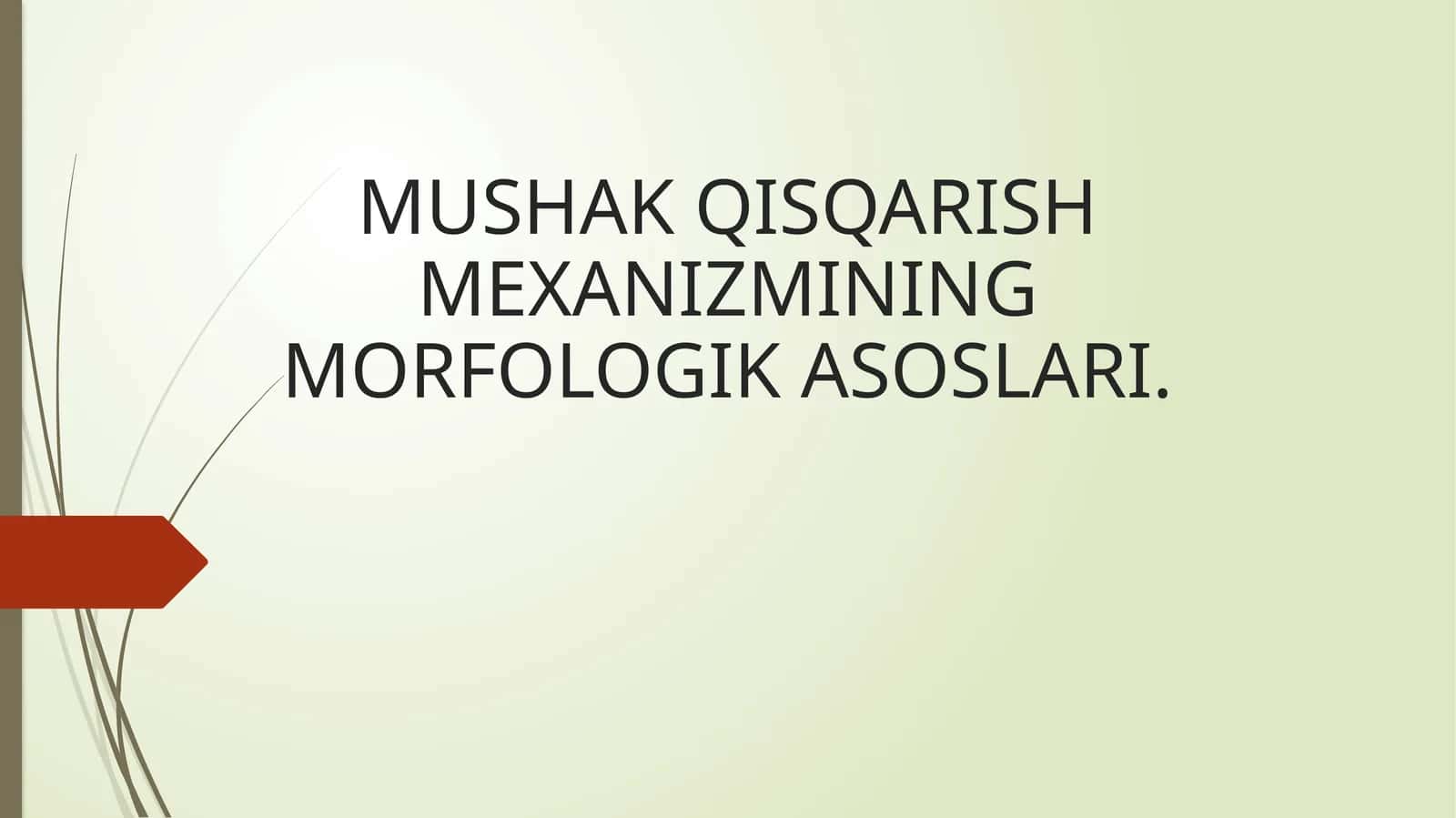 MUSHAK QISQARISH MEXANIZMINING MORFOLOGIK ASOSLARI 1