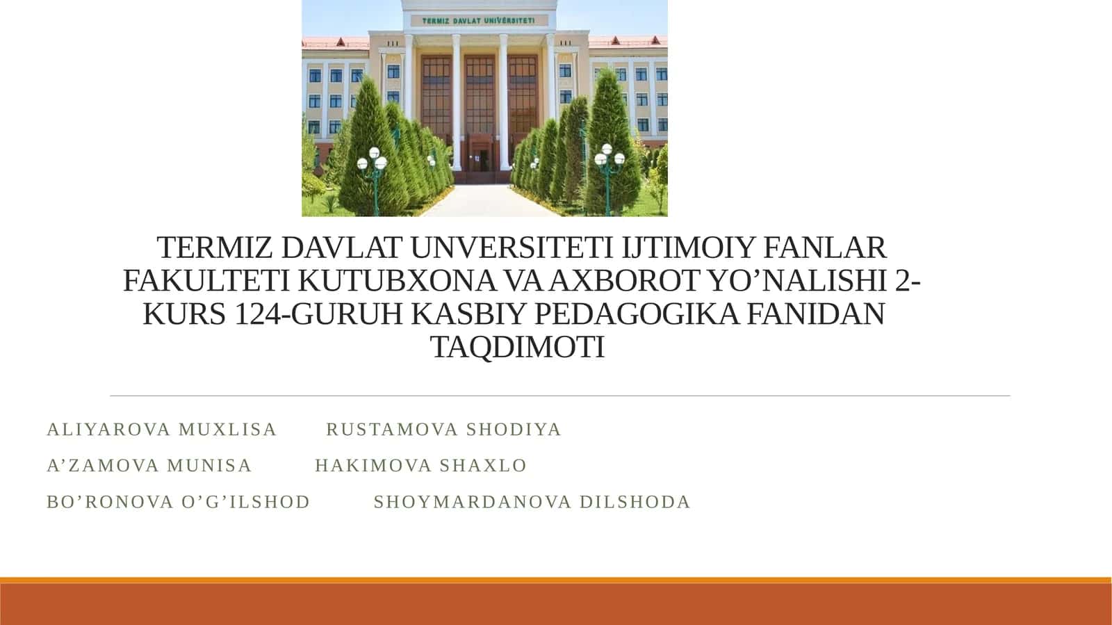 KASBIY PEDAGOGIKA FANIDAN TAQDIMOTI 1