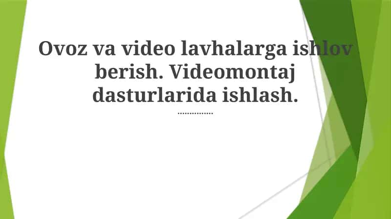 Videomontaj dasturlari 1