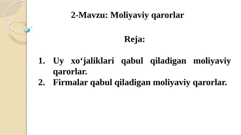 Moliyaviyqarorlar 1