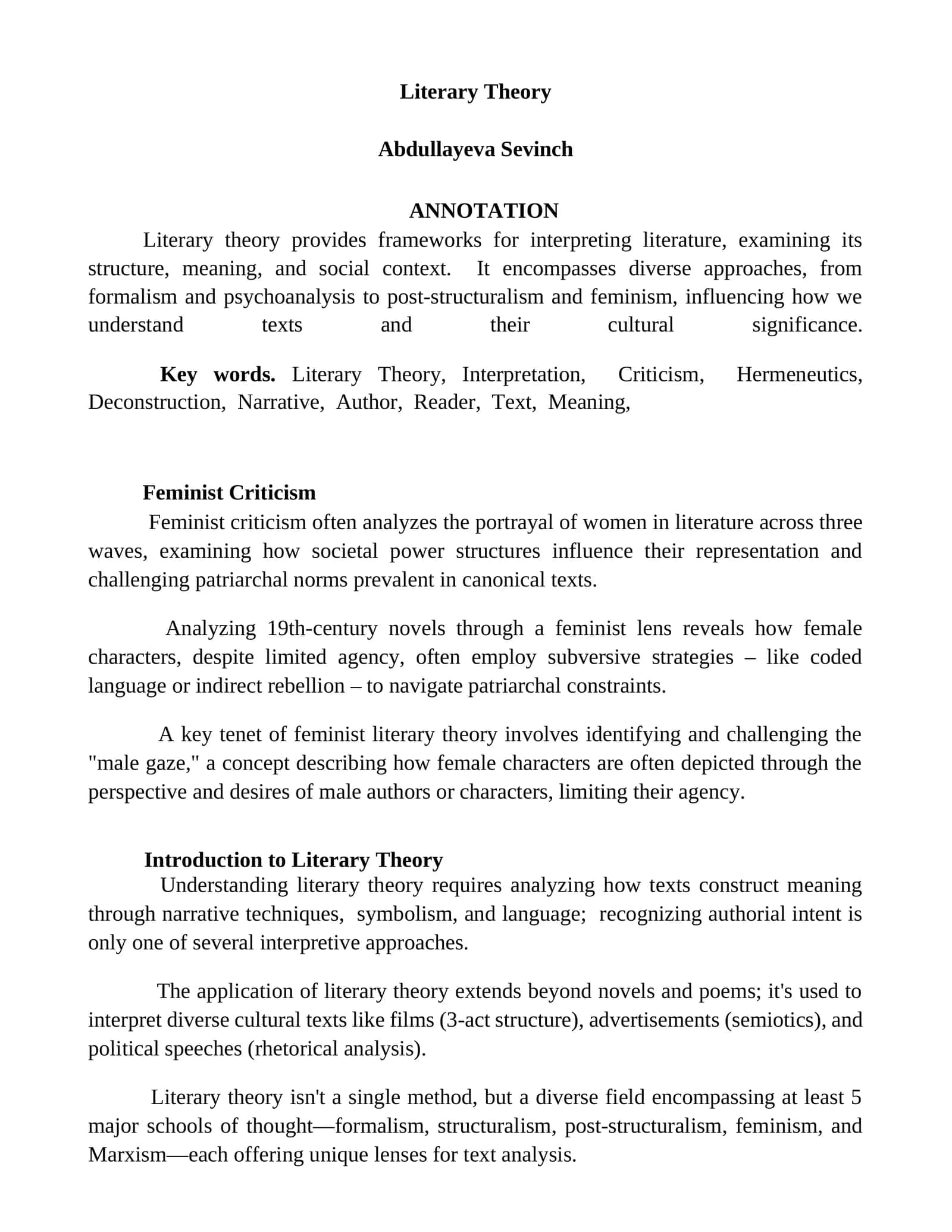 Literary Theory 1