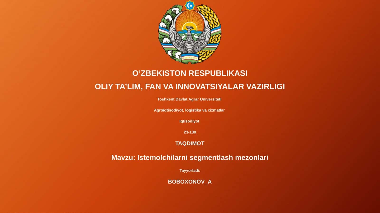 Istemolchilarni segmentlash mezonlari 1