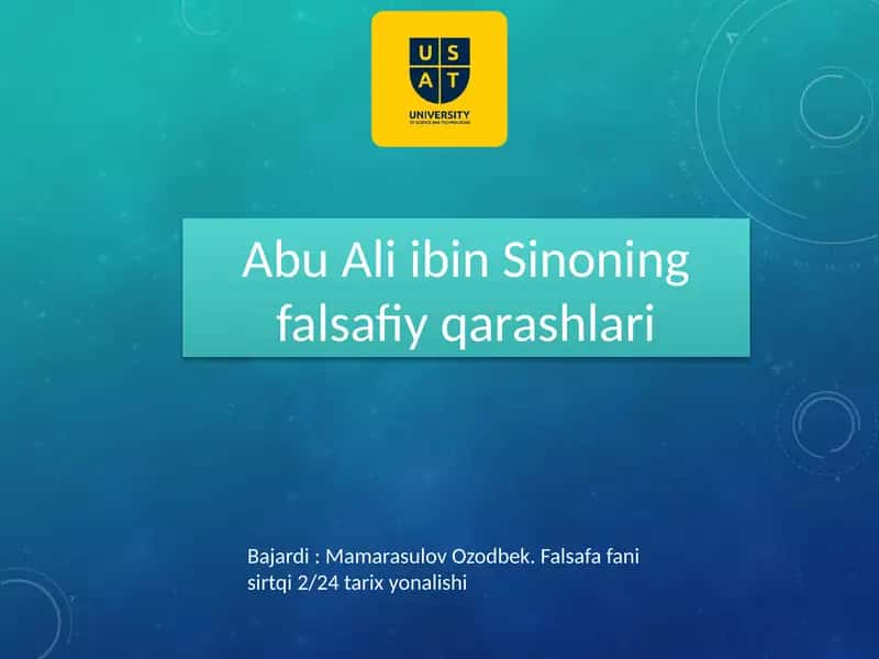 Abu Ali ibn Sino va Sharq Renessansi 1