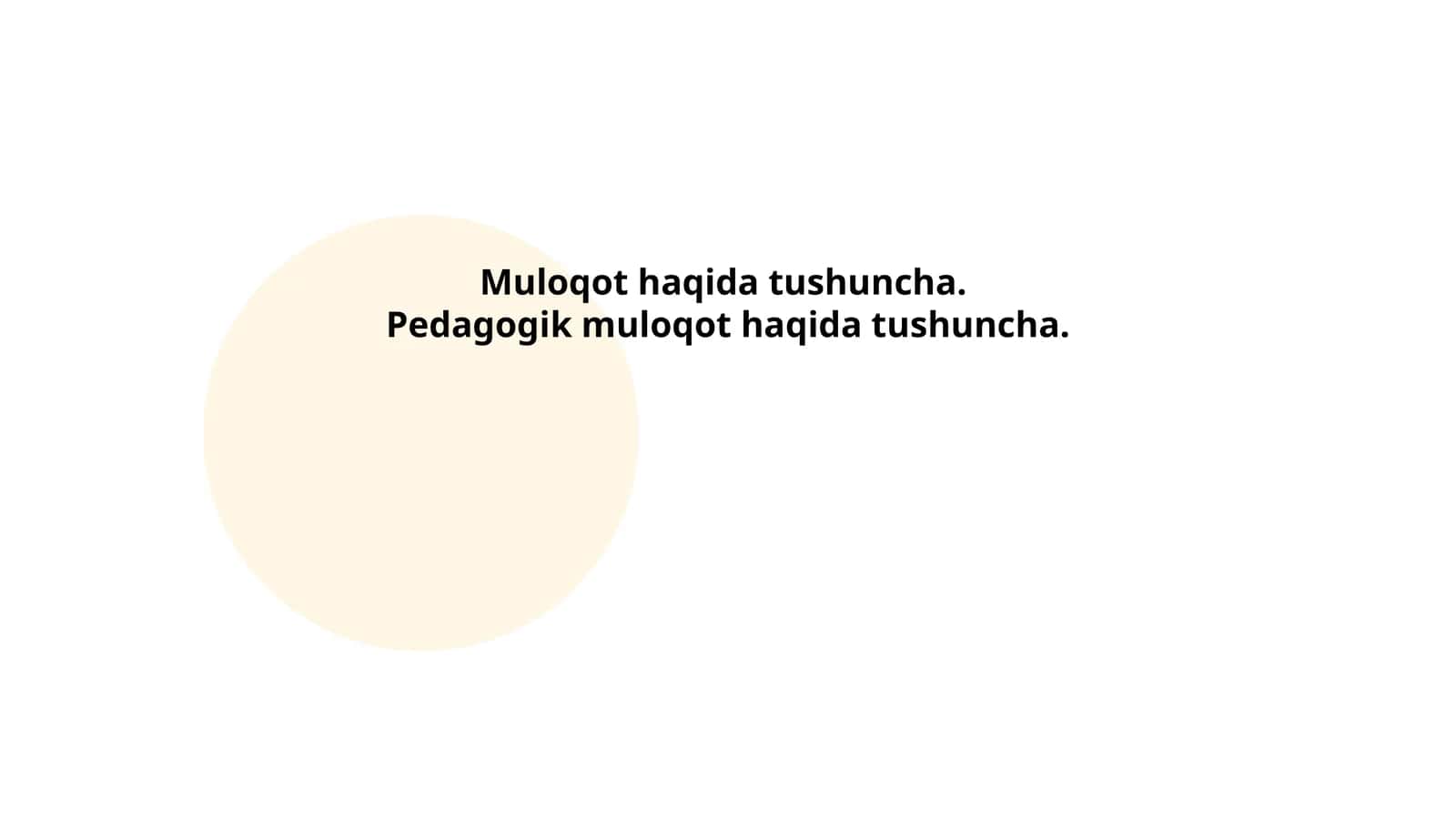 Muloqot haqida tushuncha 1