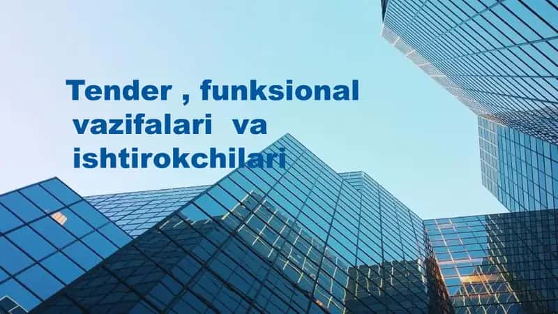 Tender, funksional vazifalari  va ishtirokchilari 1