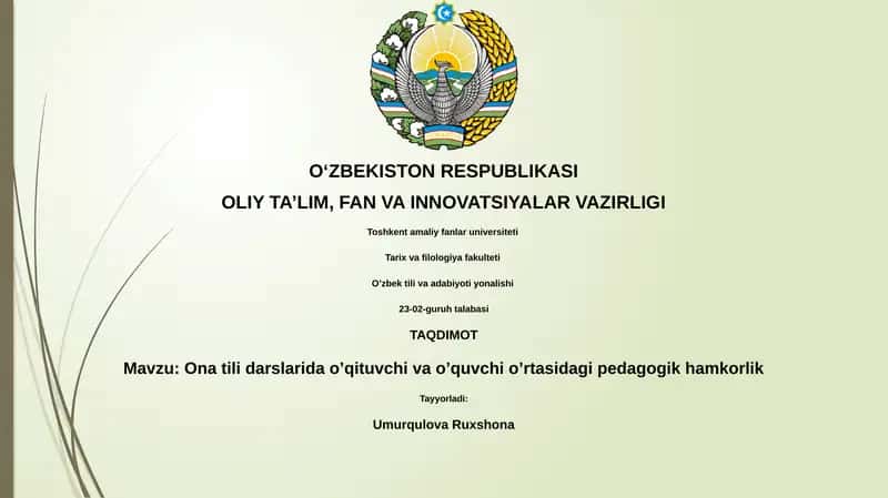 Pedagogik hamkorlik 1