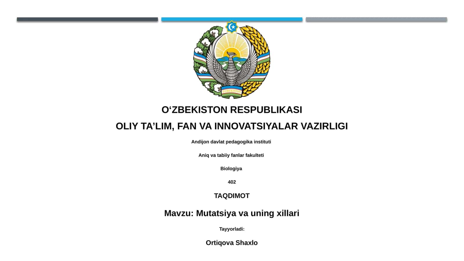 Mutatsiya va uning xillari 1