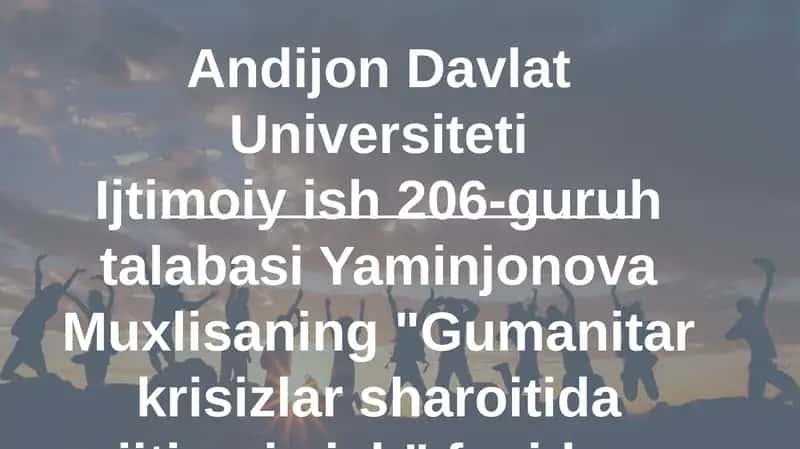 "Gumanitarkrisizlar sharoiti hjtimoiyish" 1
