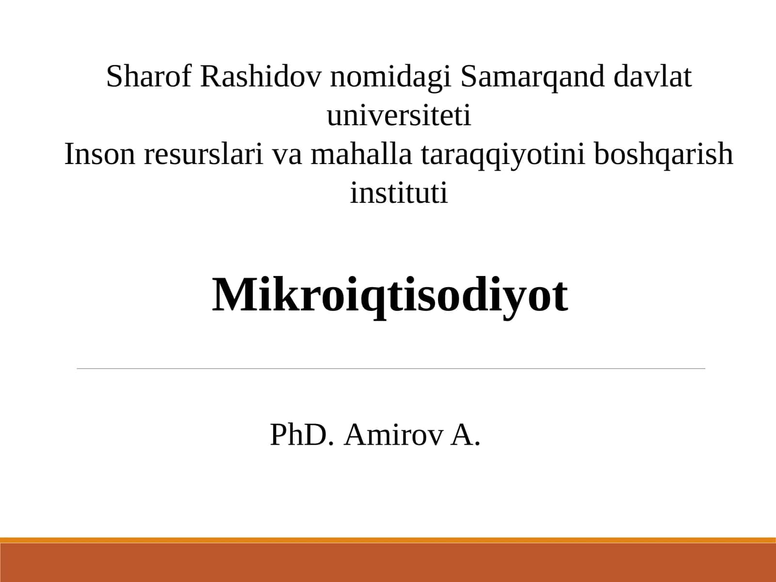 Mikroiqtisodiyot 1