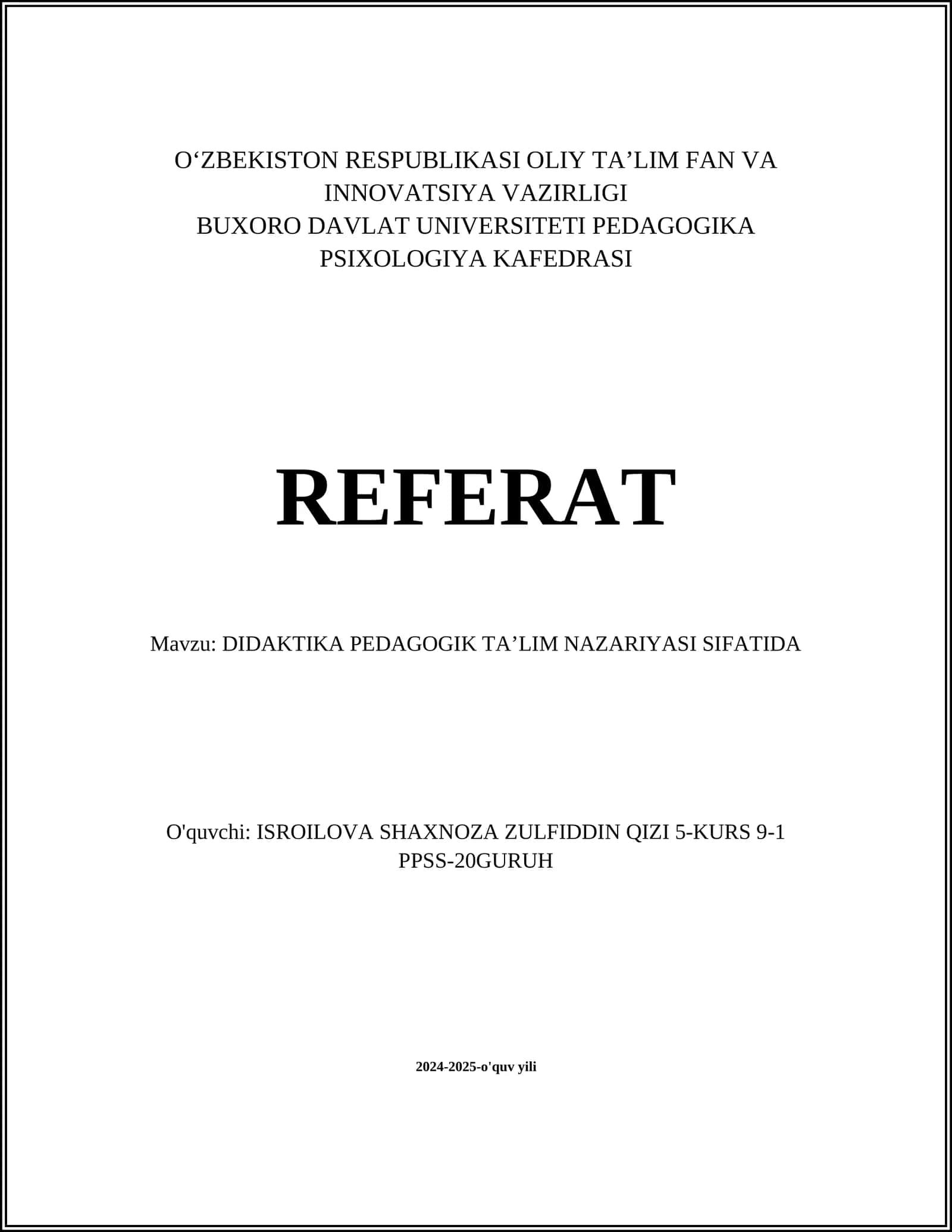 DIDAKTIKA PEDAGOGIK TAʼLIM NAZARIYASI SIFATIDA 1