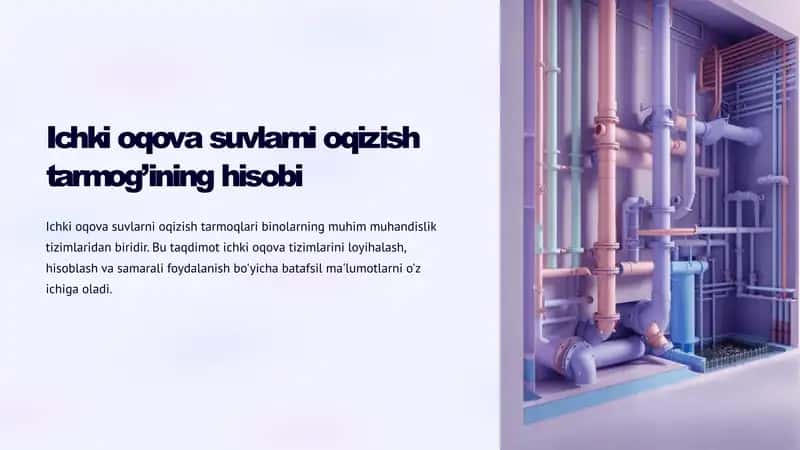 Ichki oqova suvlarni oqizish tarmog'ining hisobi 1