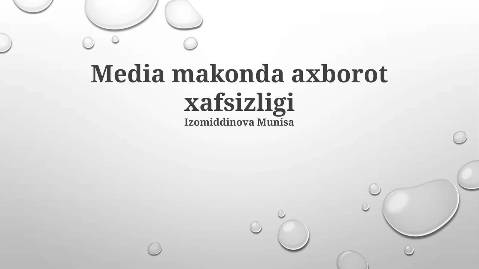 Media makonda axborot xafsizligi 1