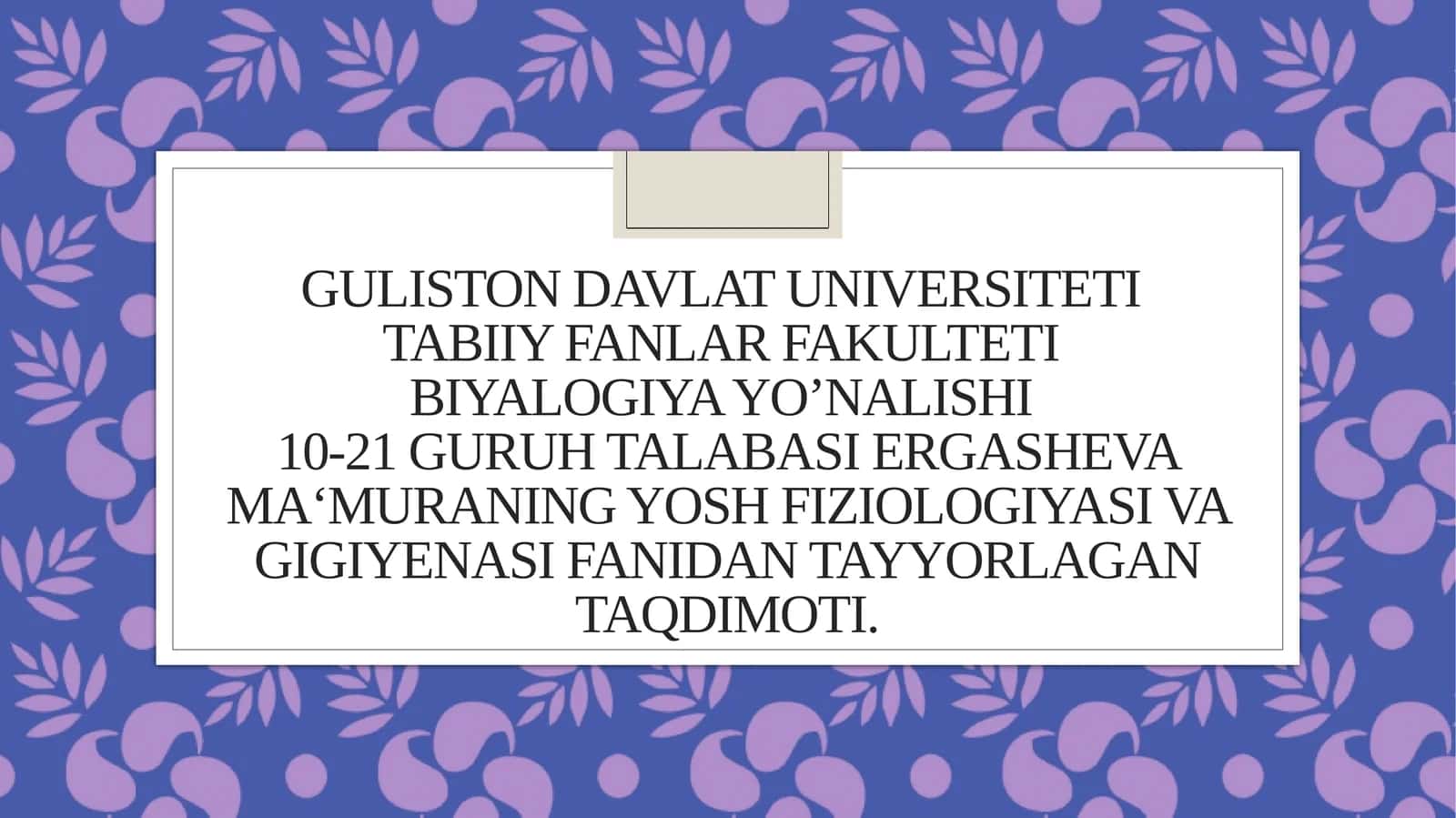 Yoshfiziologiya 1