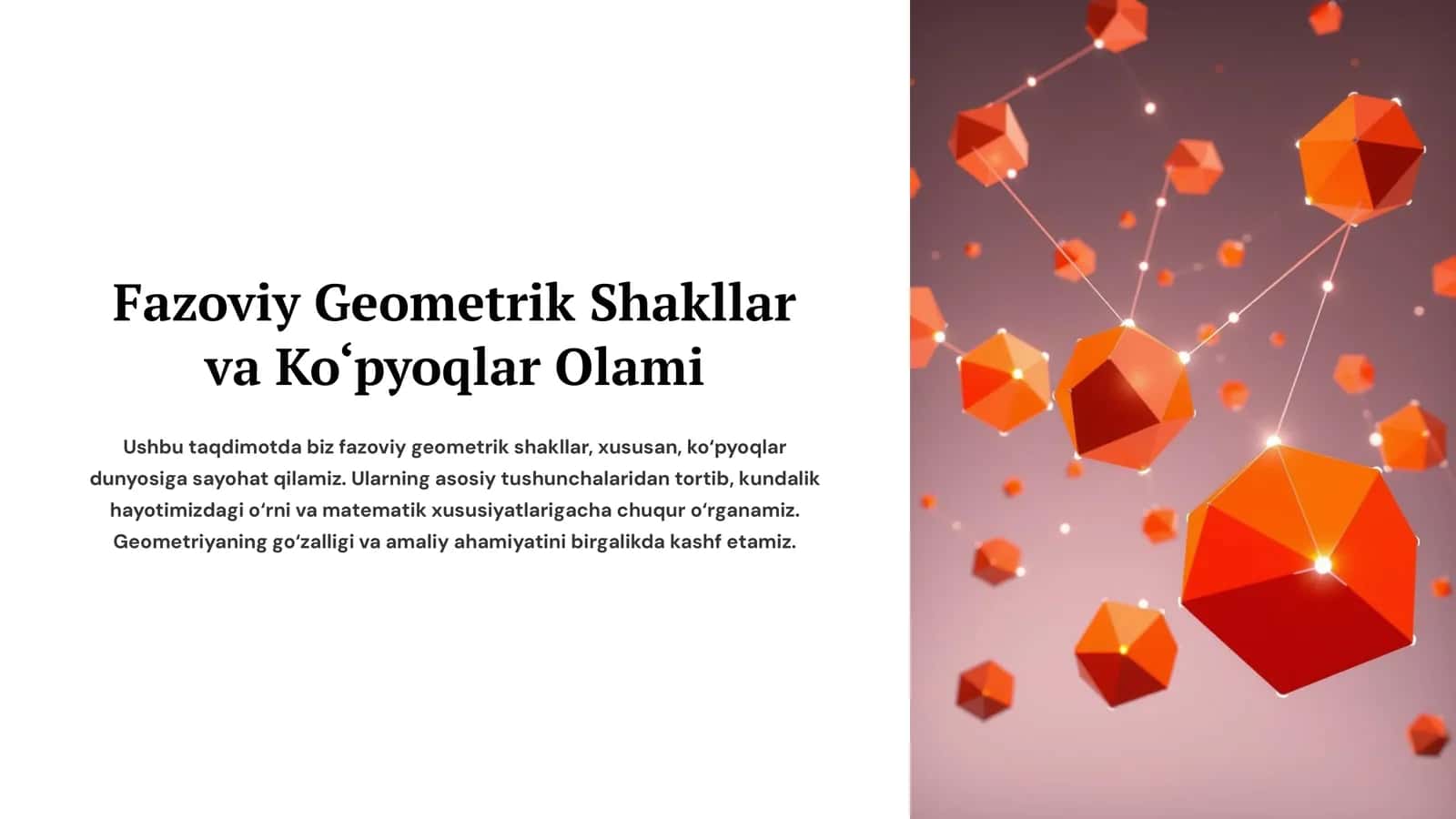 Fazoviy Geometrik Shakllar va Ko‘pyoqlar Olami 1