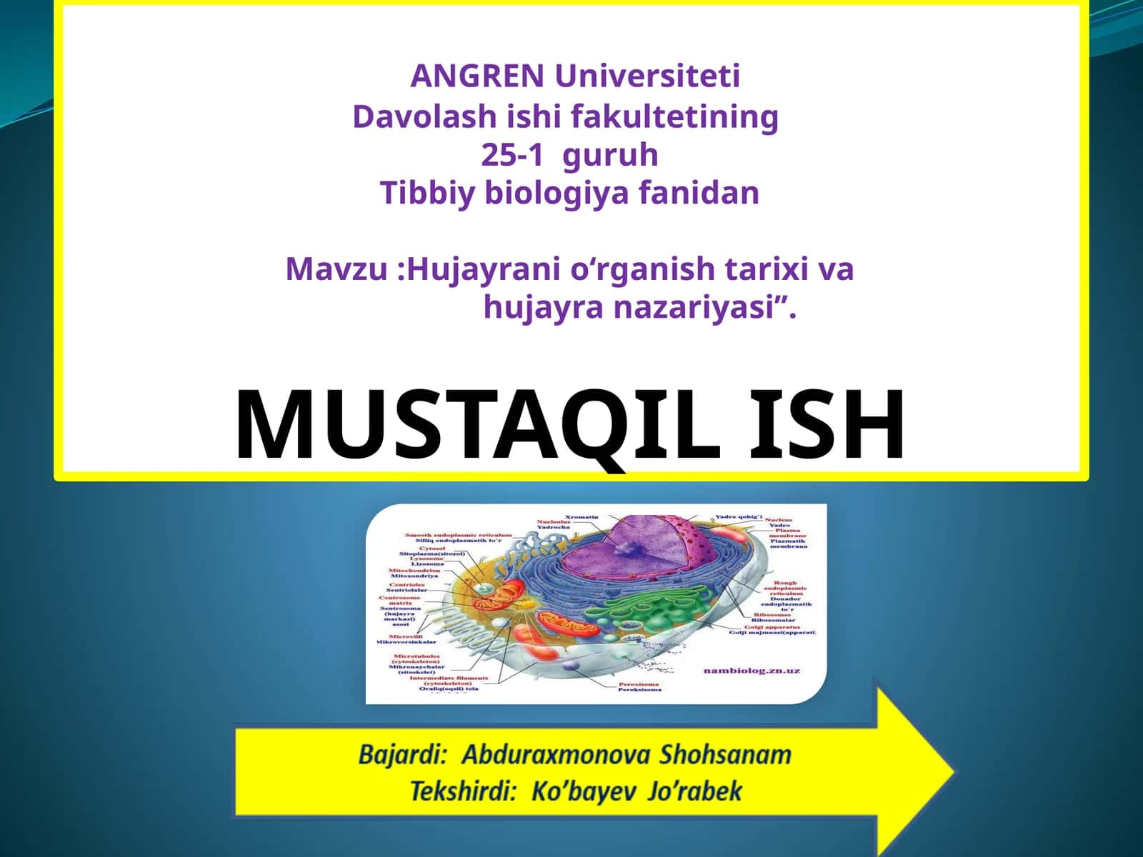 Hujayrani o‘rganishtaruixi va hujayra nazariyasi 1