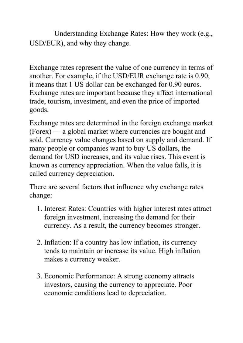 Understanding Exchange Rates: How they work 1