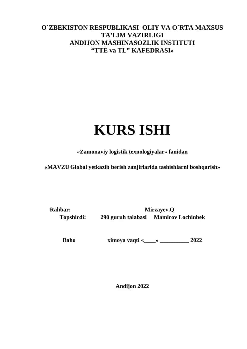Zamonaviy logistik texnologiyalar 1