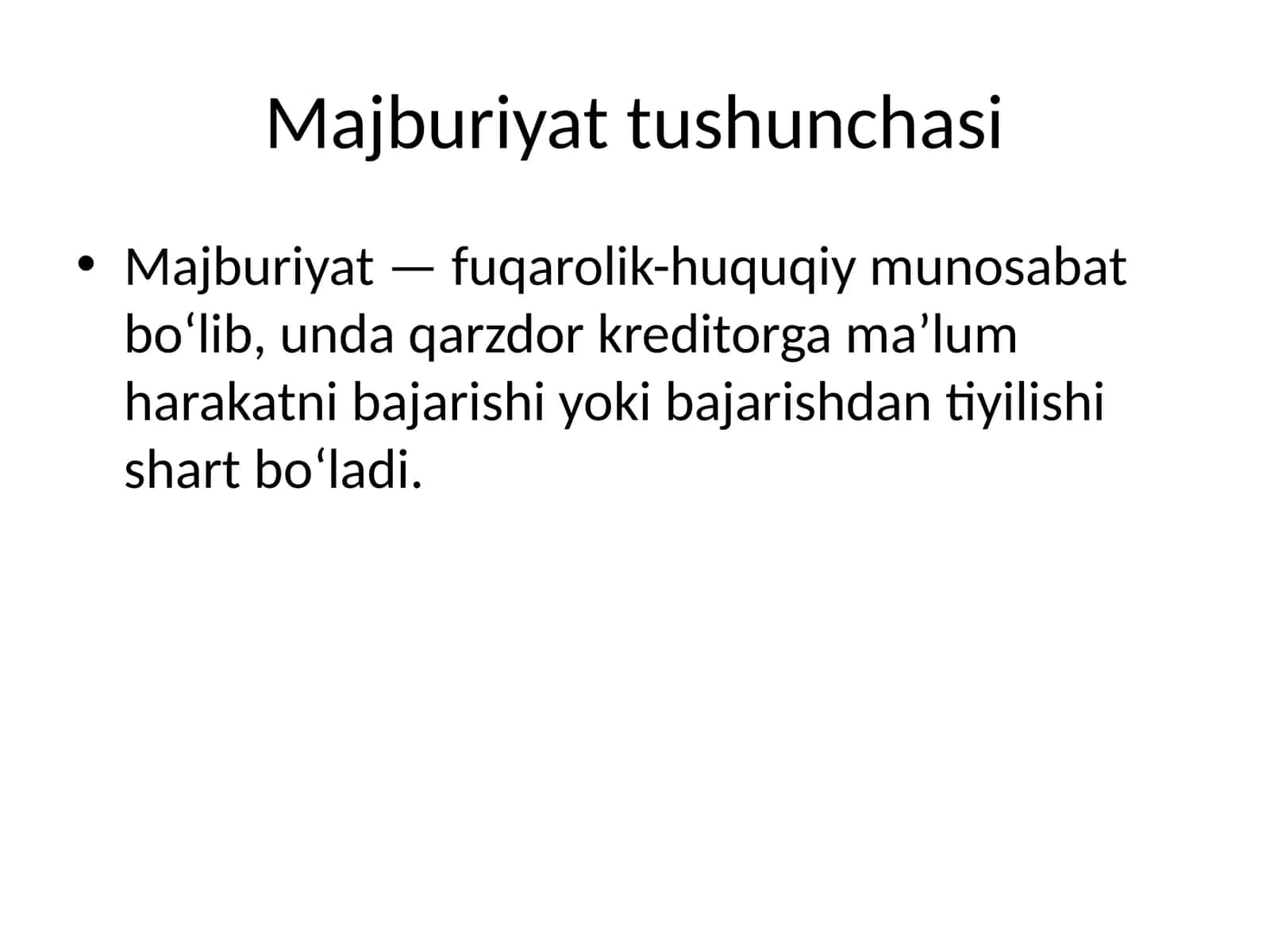 Majburiyat tushunchasi 1