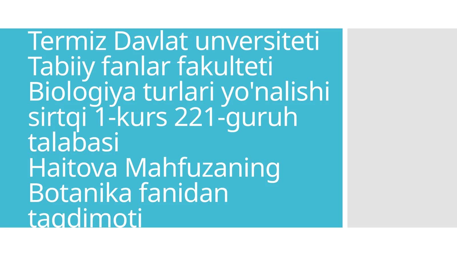 Botanika fanidan taqdimoti 1