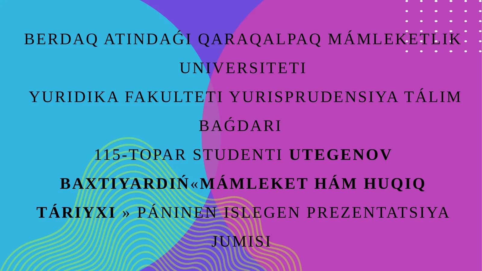 Mámlekethám huqıq táriyxı 1