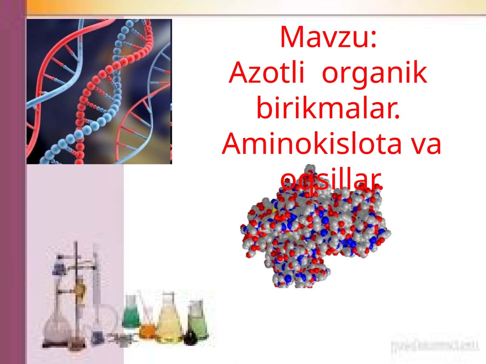 Azotli organik birikmalar. Aminokislotlar va oqsillar 1