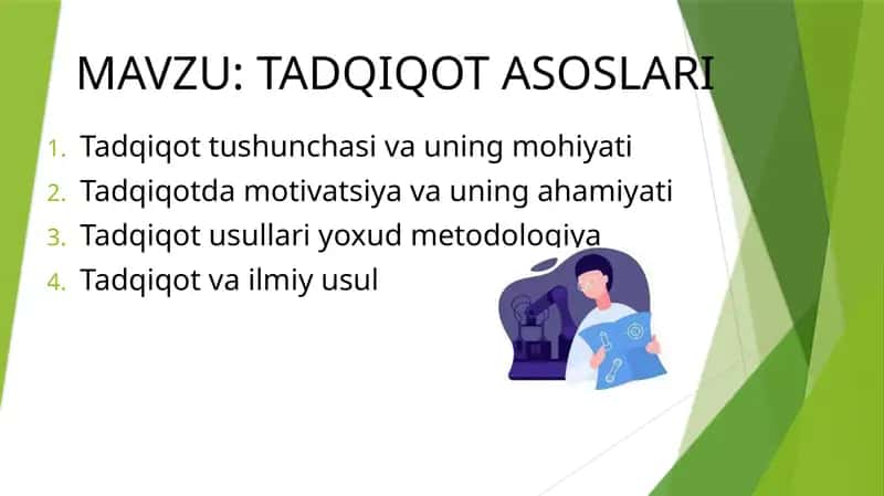TADQIQOT ASOSLARI 1
