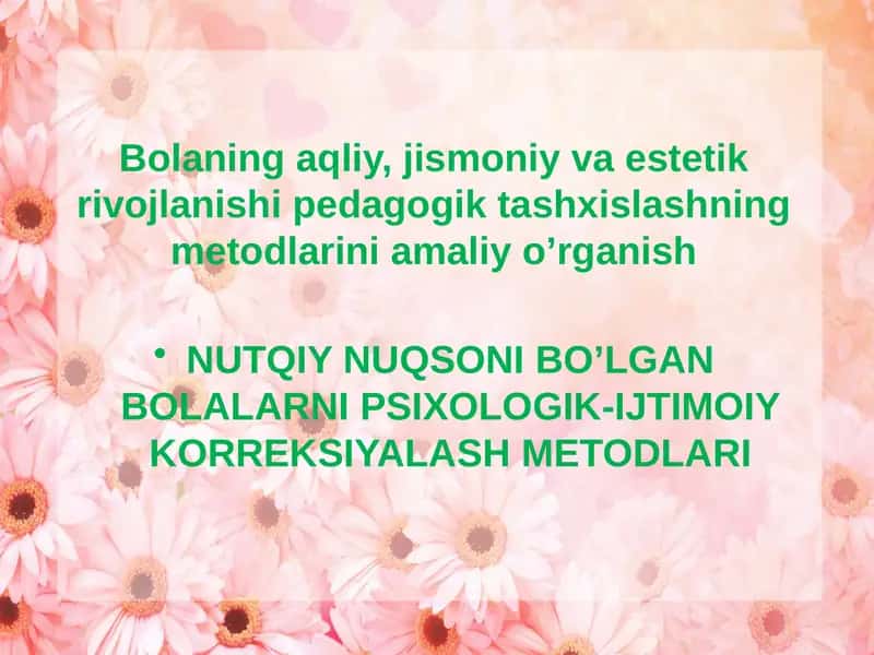 Nutqiy nuqsoni bo’lgan bolalarni psixologik-ijtimoiy korrеksiya 1