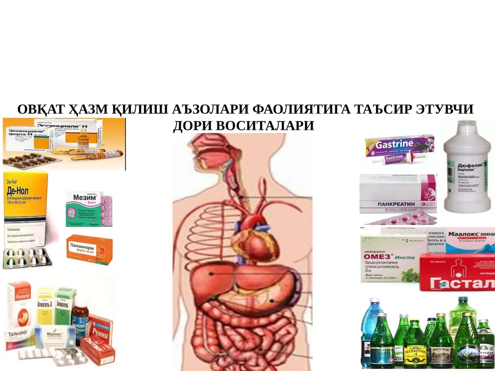 ОВҚАТ ҲАЗМ ҚИЛИШ АЪЗОЛАРИ ФАОЛИЯТИГА ТАЪСИР ЭТУВЧИ ДОРИ ВОСИТАЛАРИ 1