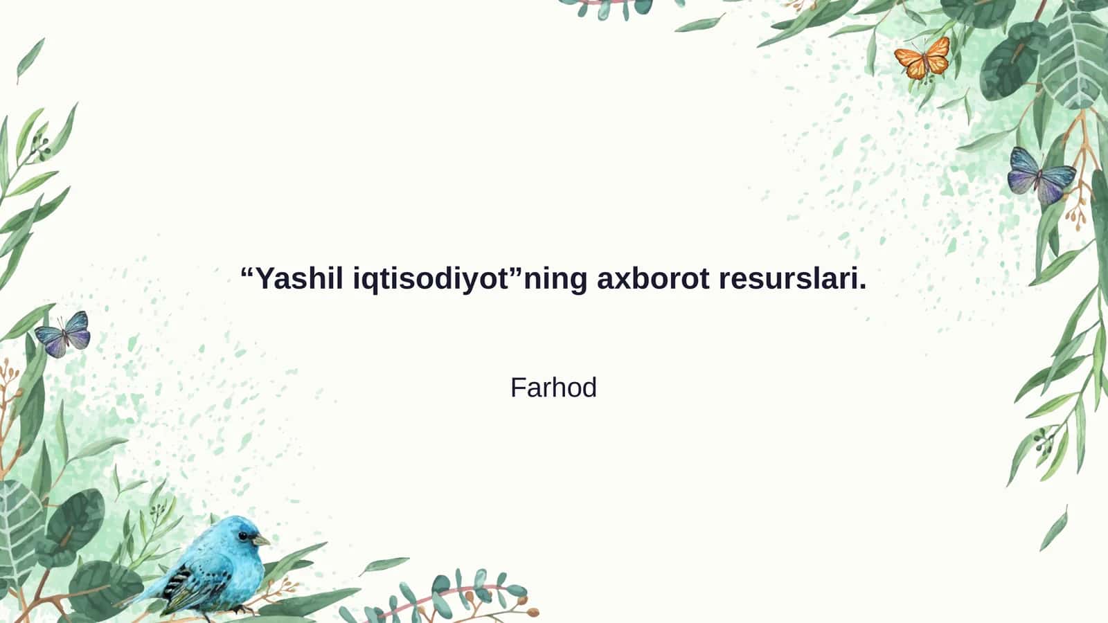 Yashil iqtisodiyot konsepsiyasi 1