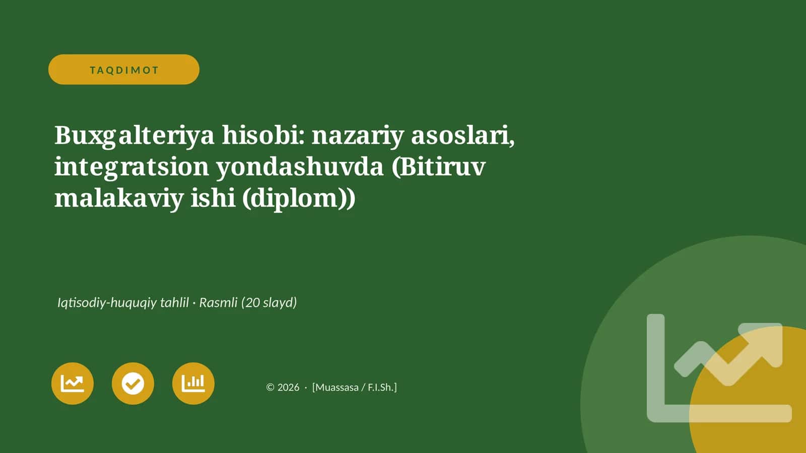 Buxgalteriya hisobi: nazariy asoslari, integratsion yondashuvda (Bitiruv malakaviy ishi (diplom)) 1
