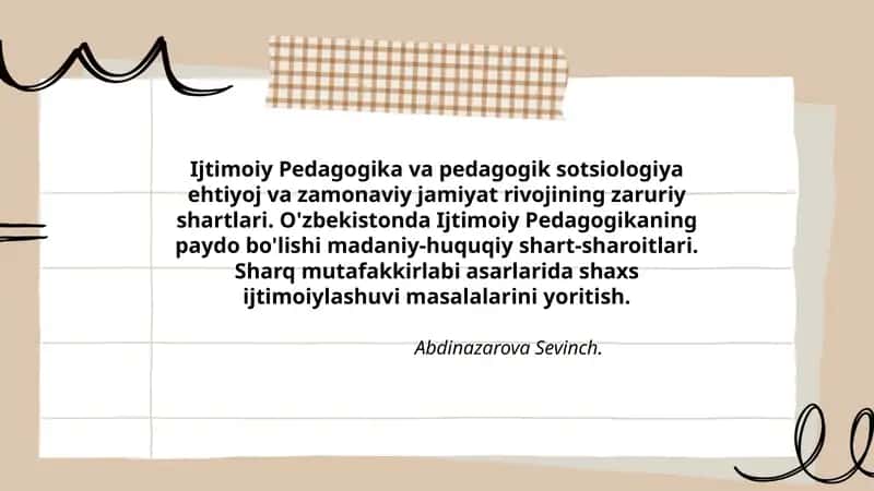 Ijtimoiy Pedagogika va pedagogik sotsiologiya 1