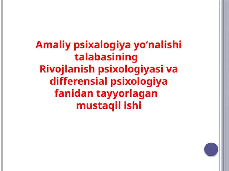 rivojlanish psixologiyasi 1