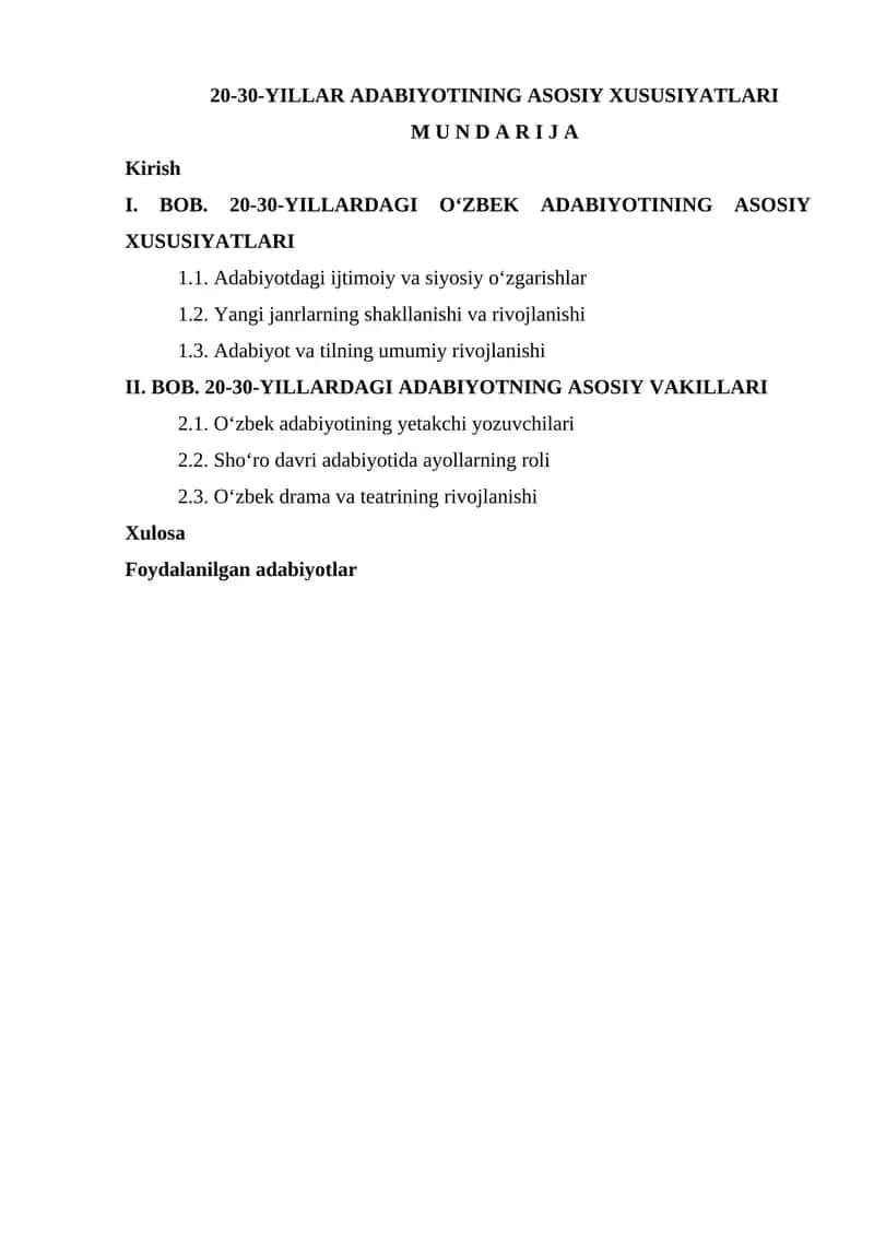 20-30-YILLAR ADABIYOTINING ASOSIY XUSUSIYATLARI 1
