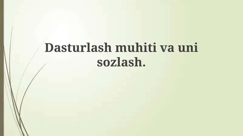 Dasturlash muhiti 1