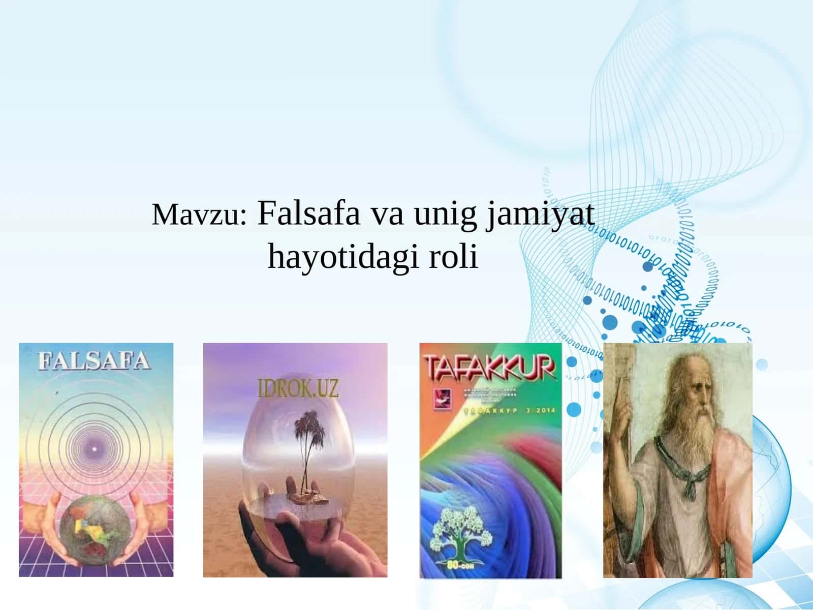 Falsafa va unig jamiyat hayotidagi roli 1