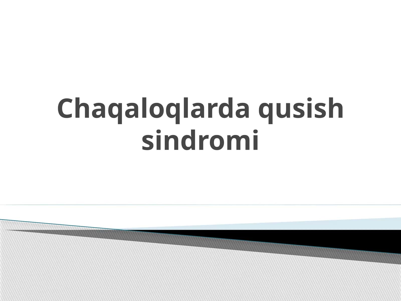 Chaqaloqlar da qusish sindromi 1