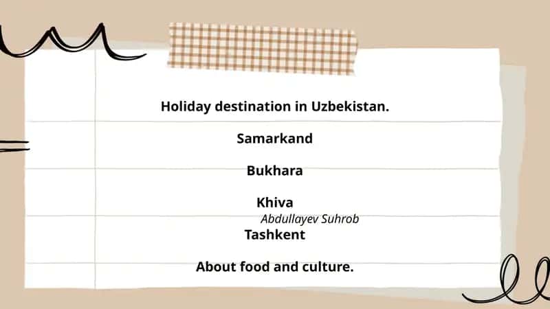 Holiday destination in Uzbekistan 1