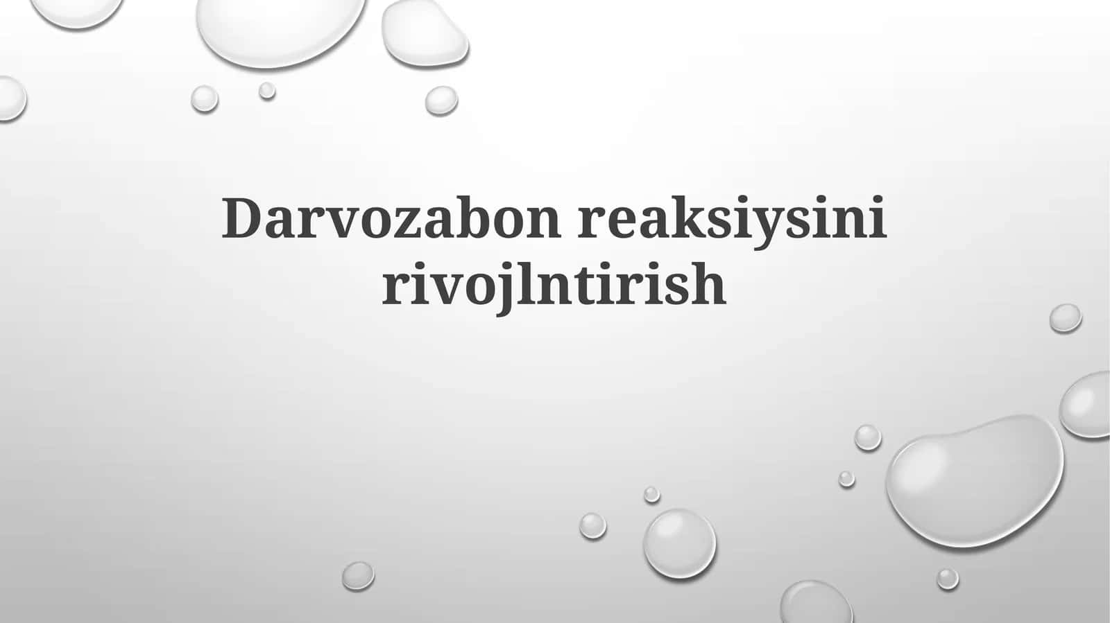 Darvozabon reaksiya 1