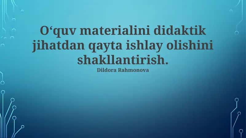 O'quv Materiallarini Didaktik Qayta Ishlashning Asosiy Printsiplari 1