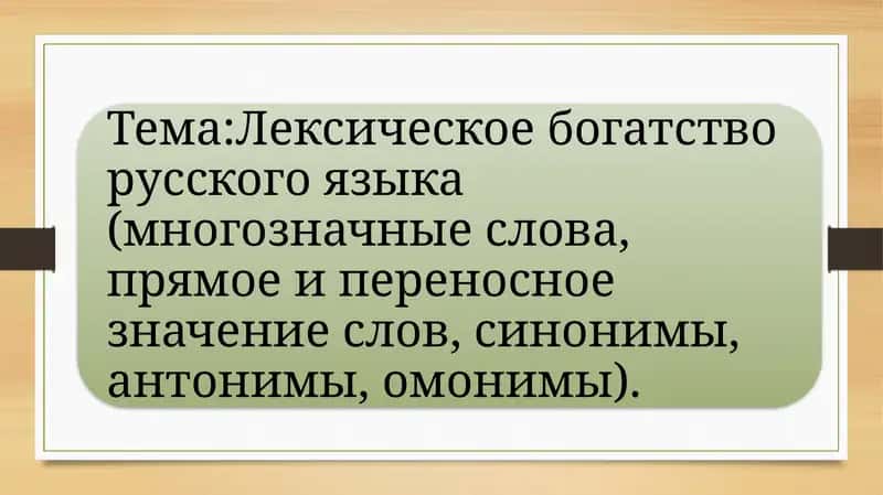 Однозначные слова 1