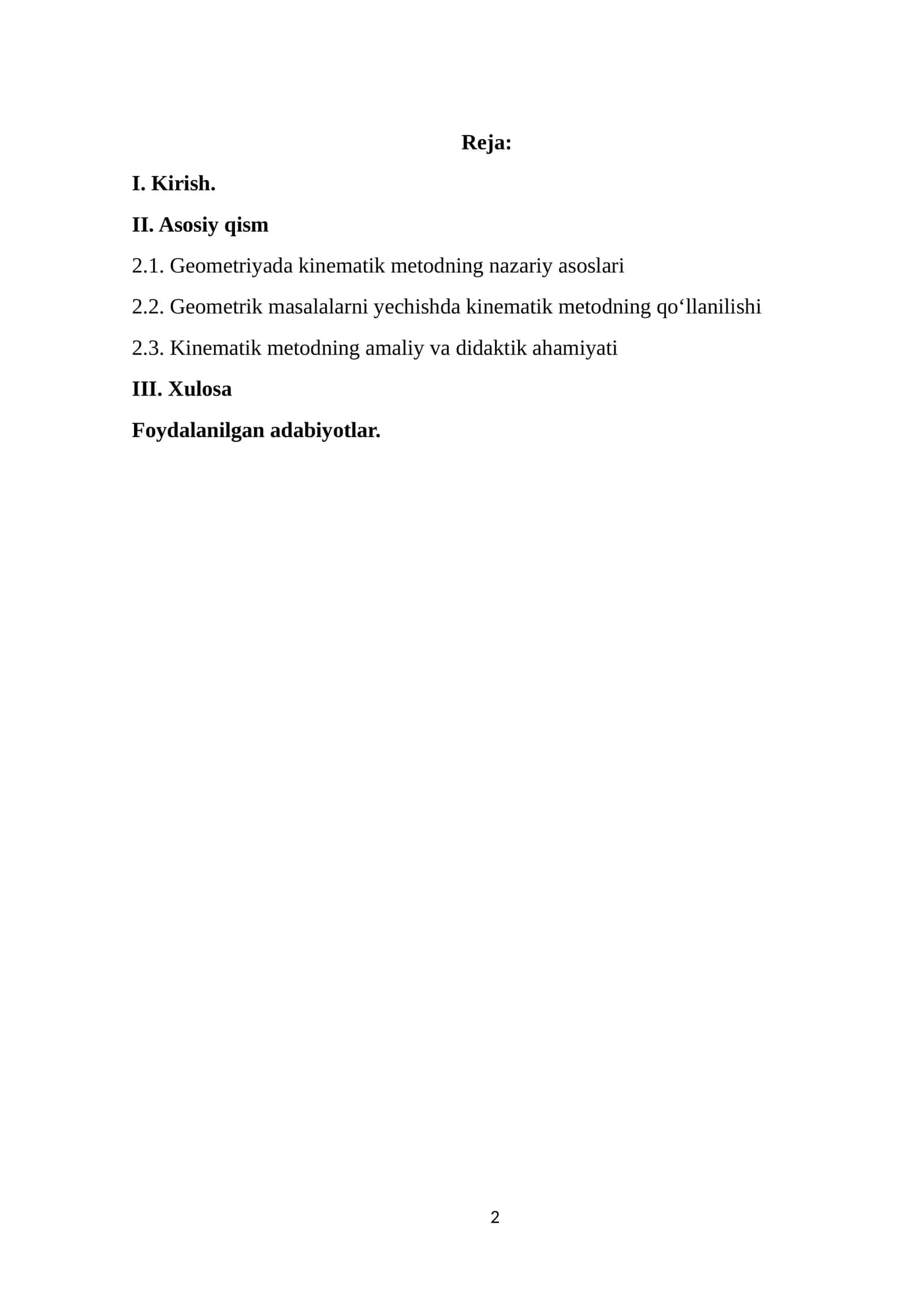 Geometrik masalalarda kinematik metod. 1