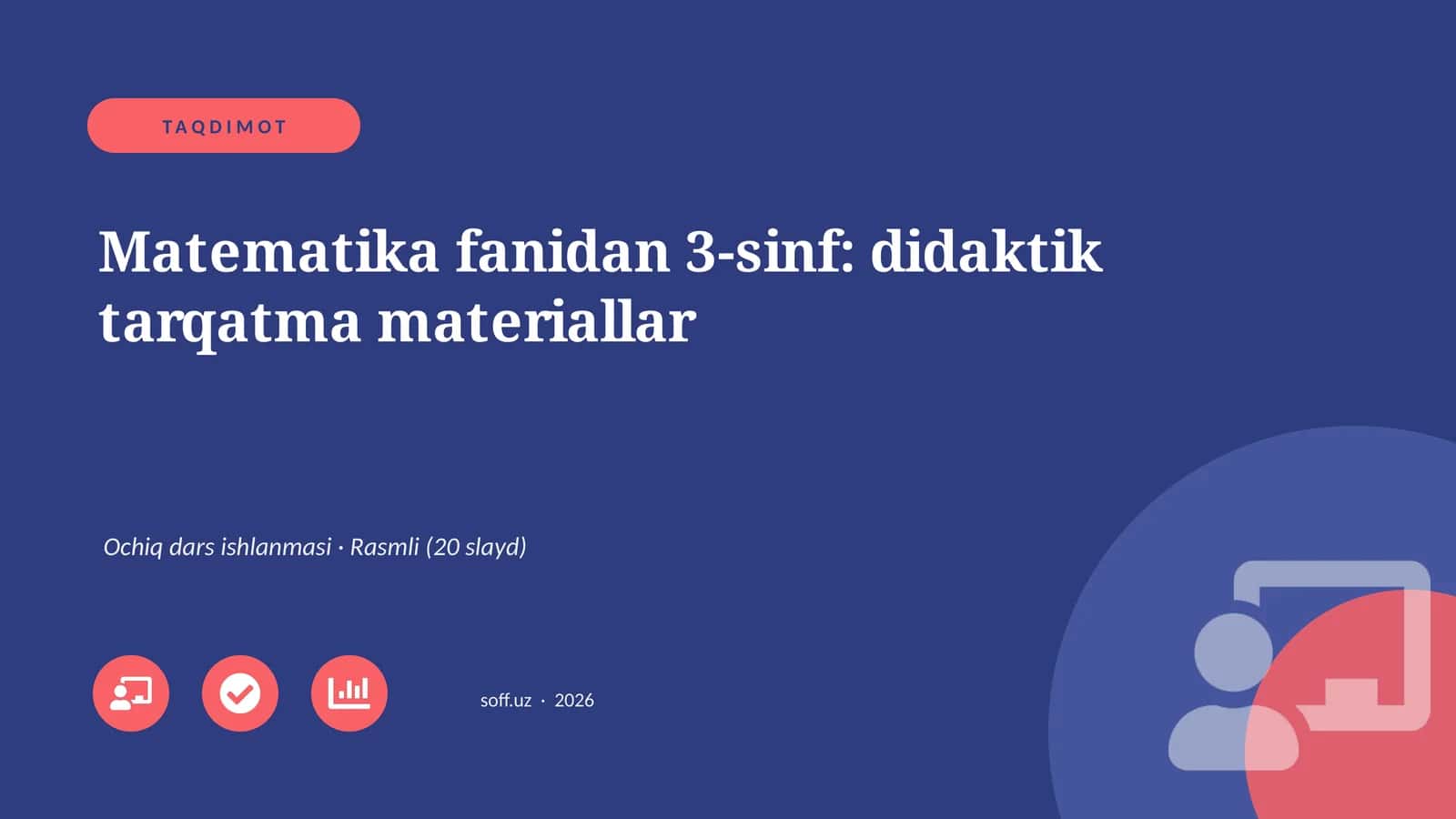 Matematika fanidan 3-sinf: didaktik tarqatma materiallar 1