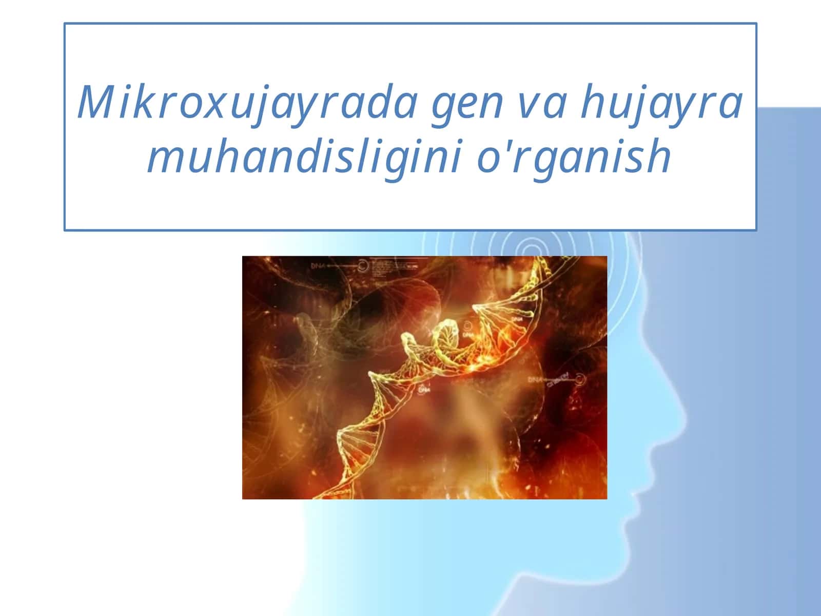Mikroxujayrada gen va hujayra muhandisligini o'rganish 1