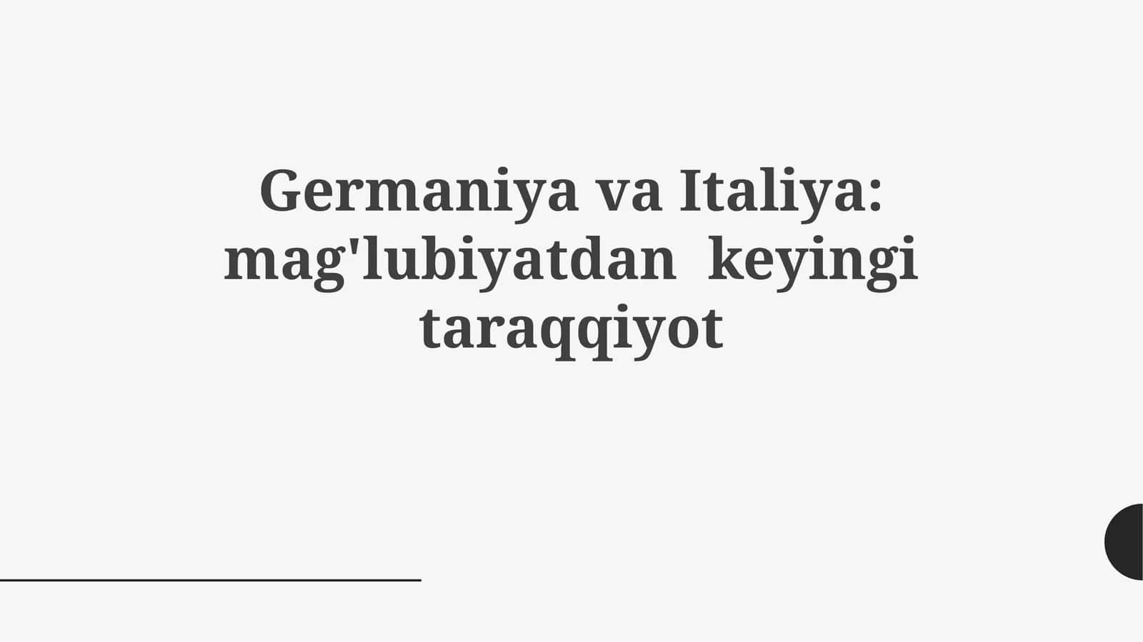 Marshall rejasi G'arbiy Germaniya va Italiyaga 1