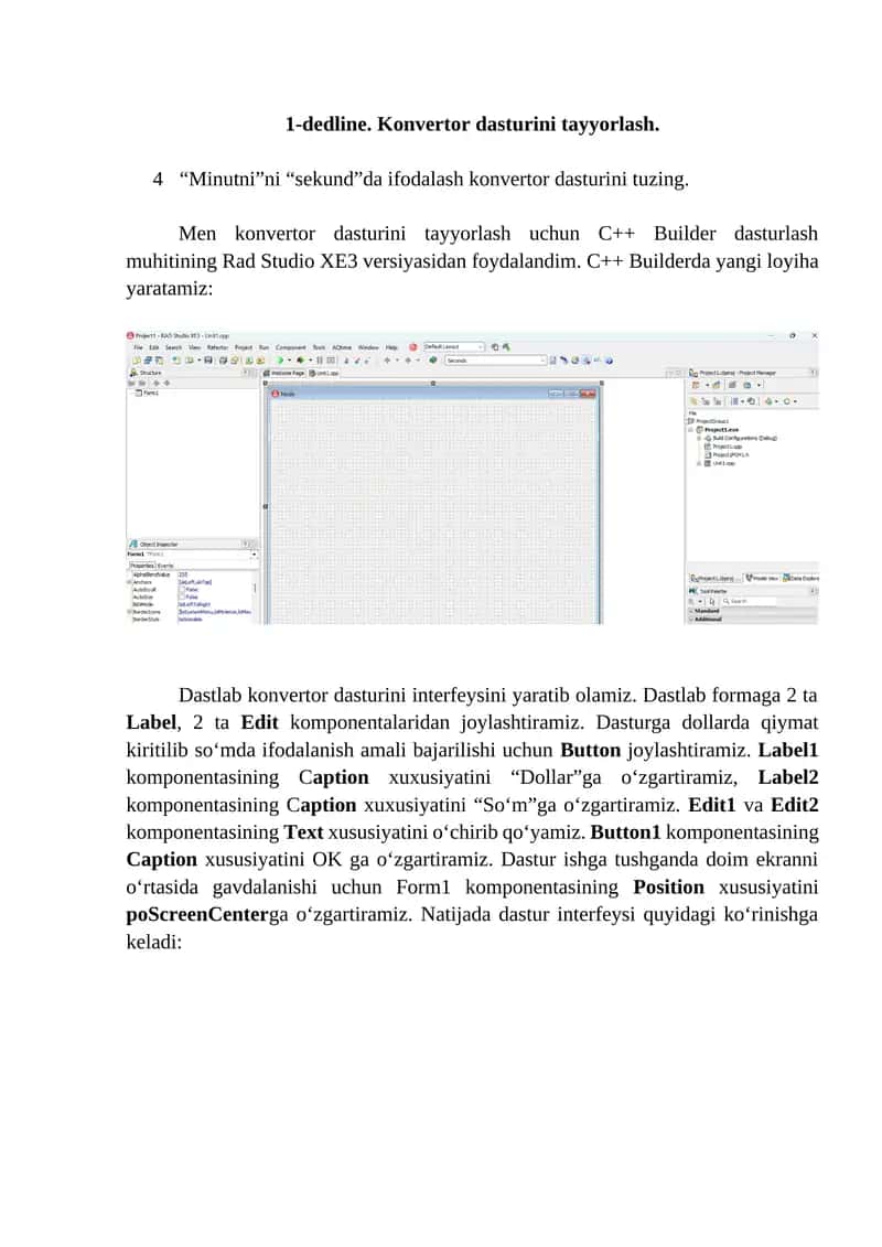 “Minutni”ni “sekund”da ifodalash konvertor dasturi 1