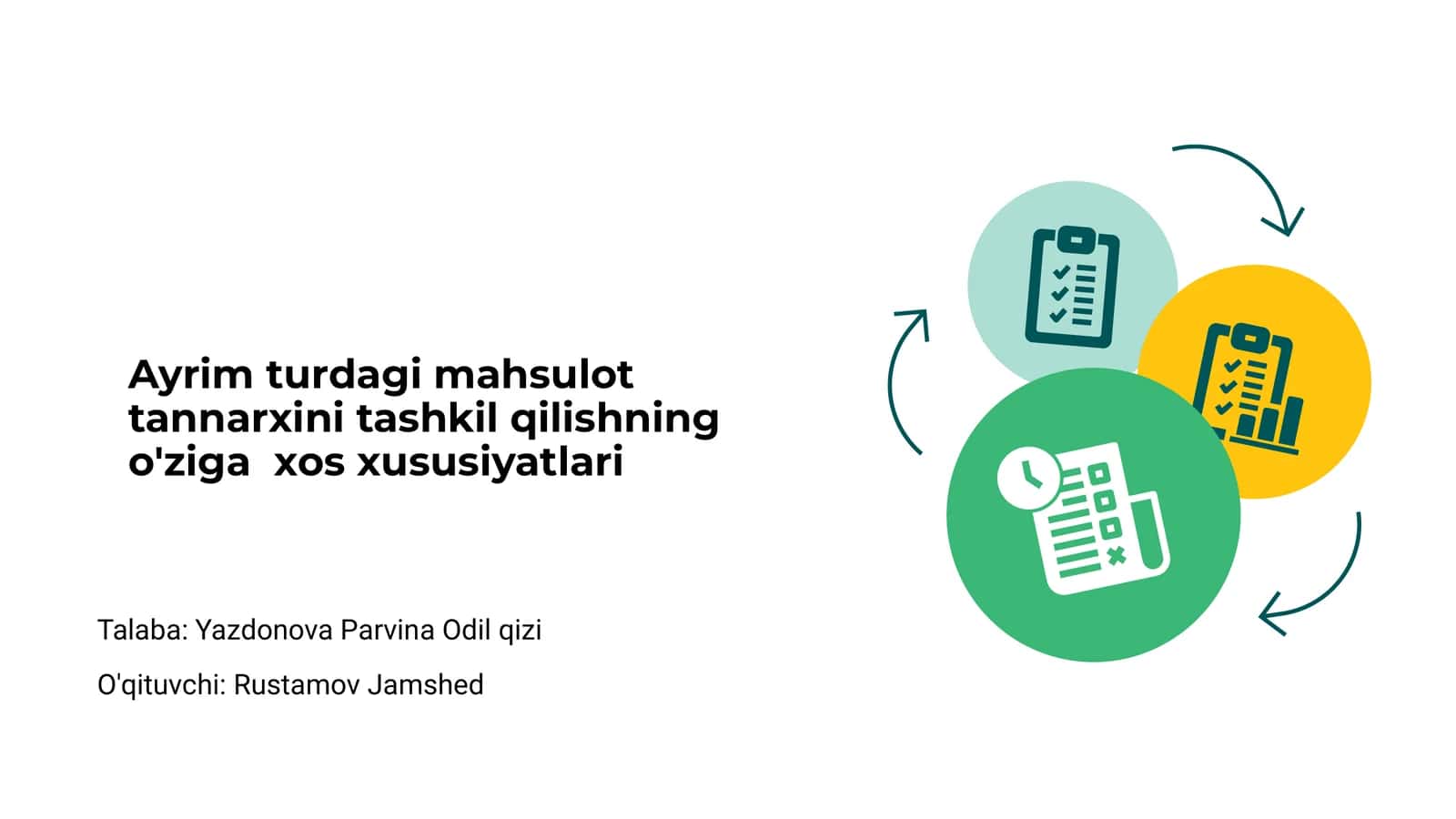 Ayrim turdagi mahsulot tannarxini tashkil qilishning o'ziga xos xususiyatlari 1